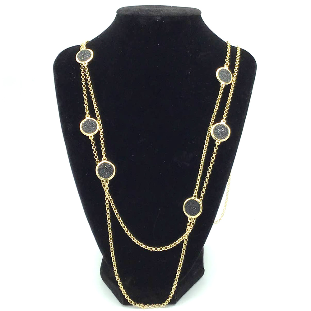 Ballet Gold Necklace with Gold Blackโ Circles